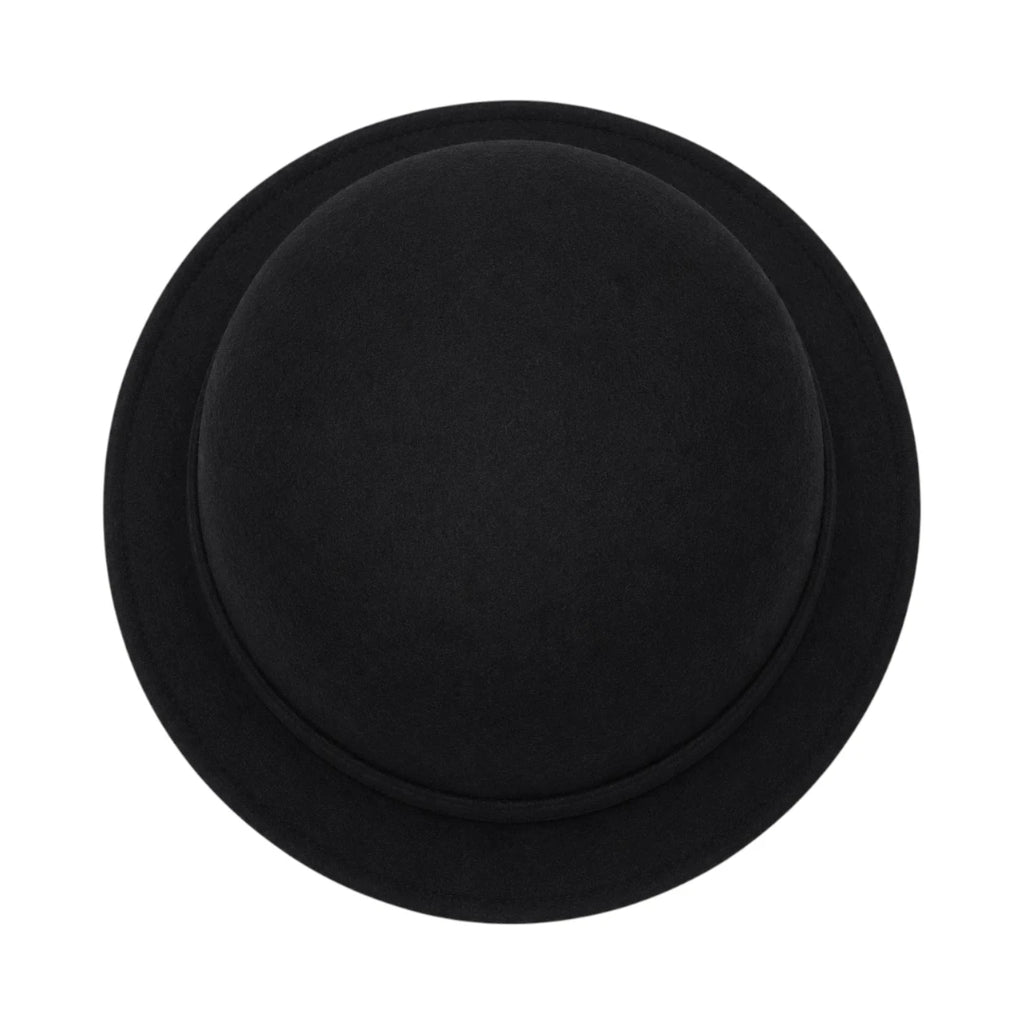 Hawaiian Hats Women's Black Wool Felt Cloche Hat with Classic Bow