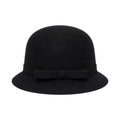 Hawaiian Hats Women's Black Wool Felt Cloche Hat with Classic Bow
