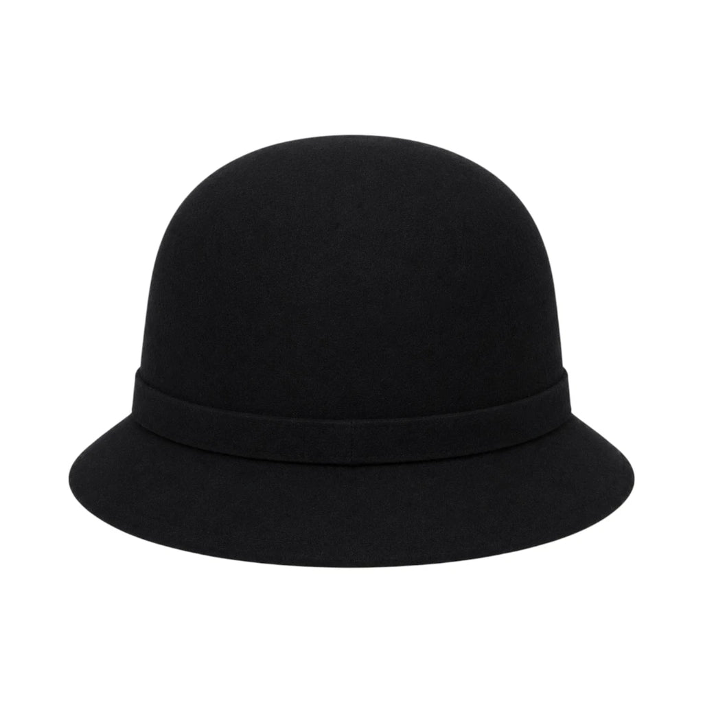 Hawaiian Hats Women's Black Wool Felt Cloche Hat with Classic Bow