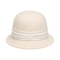 Hawaiian Hats Women's Ivory Wool Felt Cloche Hat with Pearl Accent